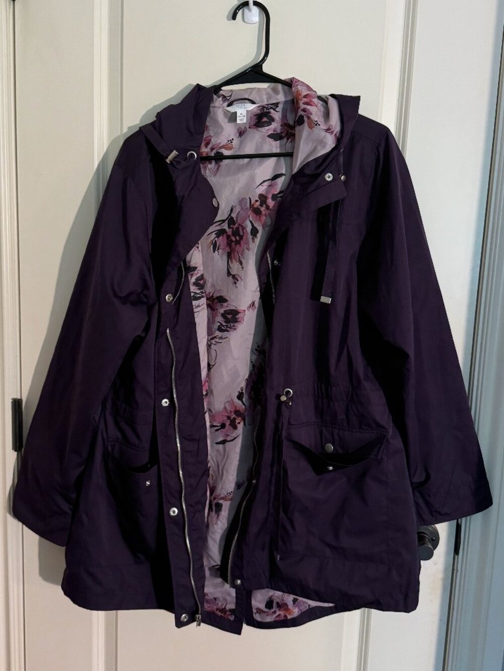 Time Tru Purple Raincoat Anorak